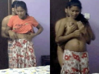 Arousing video of a South Asian woman performing oral sex and flaunting her breasts for financial gain