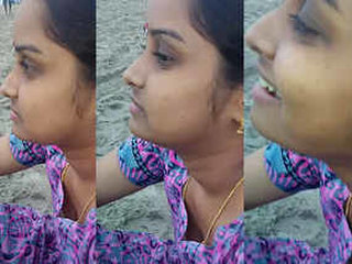 Indian aunt's bra on display at the beach