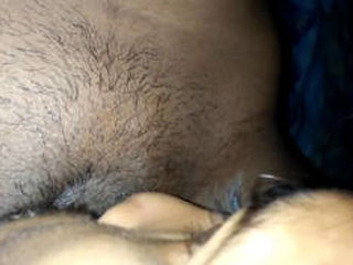 Indian girlfriend's intimate area being orally pleasured