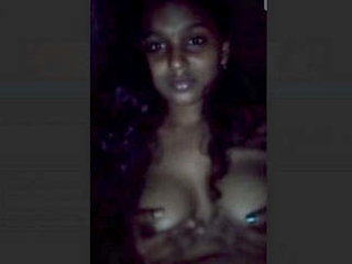 Adorable Bengali beauty fondles her own breasts