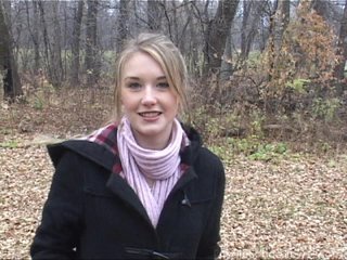 Brunette teen Jewel's outdoor striptease with small breasts