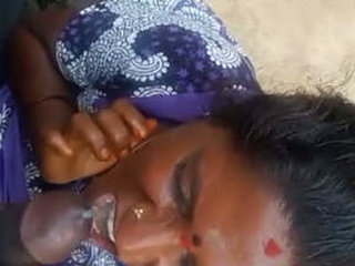 A South Indian wife receives semen in her mouth in a short video