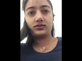 A stunning Punjabi girl reveals her hairy pussy and enjoys it with her fingers and tongue