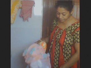 Elderly aunt prepares for a soothing bath