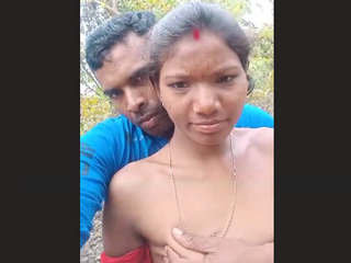 Married Indian wife enjoys outdoor fun