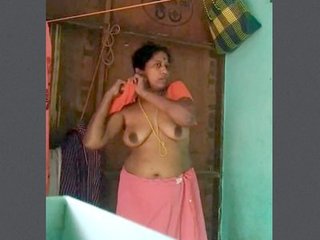 Indian aunt changing her clothes