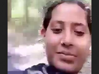 A young black woman experiences intense sex in the wilderness