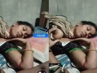 Indian guy touches his breasts in HD video