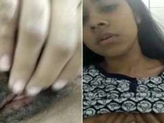 Indian desi girl with a well-groomed pussy gets excited