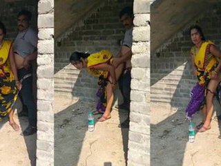 Busty Desi aunty gets down and dirty outdoors with her boyfriend