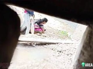 Desi girl in a sari enjoys peeing in a MMS video