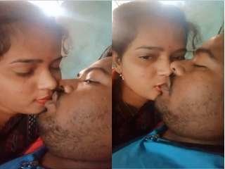 Amateur Indian couple shares a passionate kiss in exclusive video