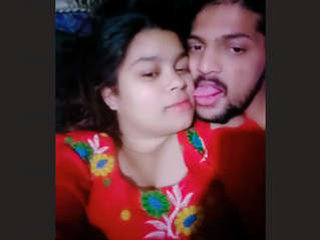 Horny teen couple indulges in full-mouth kissing