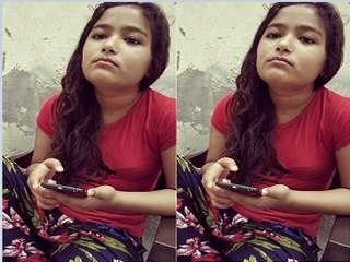 Exclusive video of a cute Indian girl taking a bath