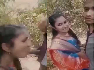 Amateur Desi couple's outdoor romance and blowjob in HD video