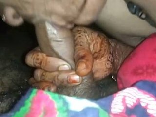 Newlywed couple tries blindfolded oral sex