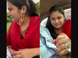 Outdoor blowjobs with a desi girl in a park and car