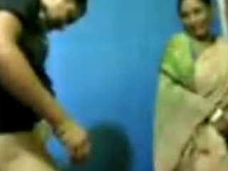 Intense sex scene with a hot guy and his friend's mom in saree