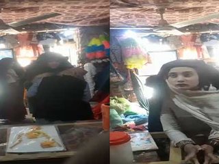 Pakistani shopkeeper gets a taste of village girl's sexy boobs