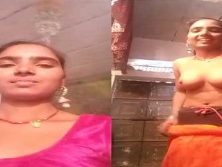 Bangla village girl's video for lover with big boobs and sexy outfits