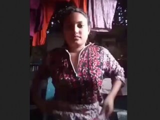 Bangla country girl enjoys filming herself in village
