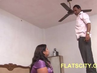 Indian Aunty gets caught by electrician while masturbating