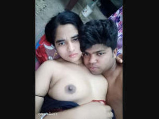 Rustic European couple fucks in village setting