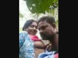 Desi couple's wild jungle sex in a village setting