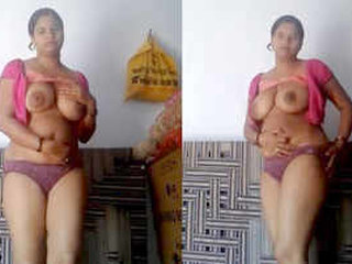 Desi wife strips down and shows off her naked body