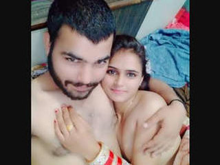 Cute Desi couple shares romantic moments in bed
