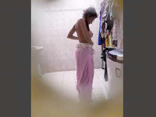 Desi teen gets caught in the bathroom by her boyfriend