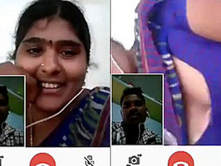 Desi Telugu aunty and boyfriend indulge in video call fun