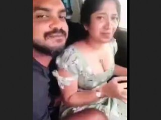 Desi couple has fun in the car with each other