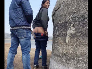 Couple gets caught in the act of sexual activity by the lake